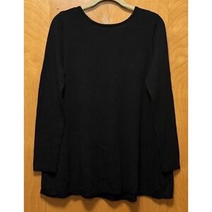 J Jill Womens Wool Blend Sweater Tunic Long Sleeves Casual Comfort Beaded Neck M